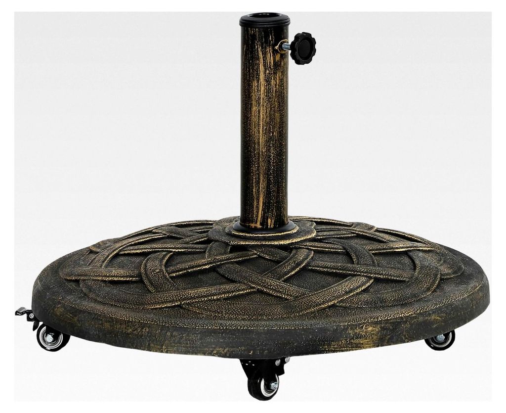 Betonschirmständer mit Rollen, runder Schirmhalter, Schirmgewicht, Ständer für Sonnenschirme mit Rohrdurchmesser 32/38/48 mm, für Balkon, Terra...