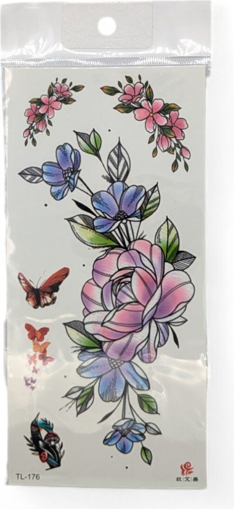Vielfältige Temporäre Tattoos – Florale, Tribal- und Tiermotive Blumen und Schmetterlinge