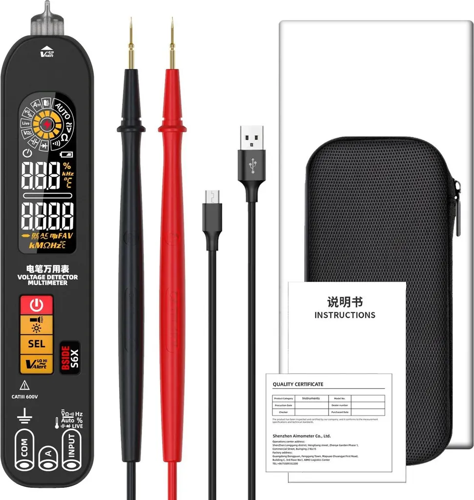 Détecteur de tension sans contact S6X, testeur électrique format poche