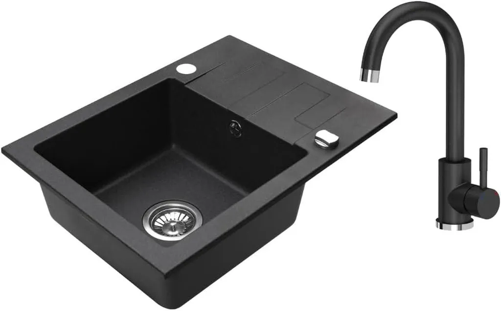 Lavello VBChome Nero Granito 59x44: Addio Macchie e Graffi!