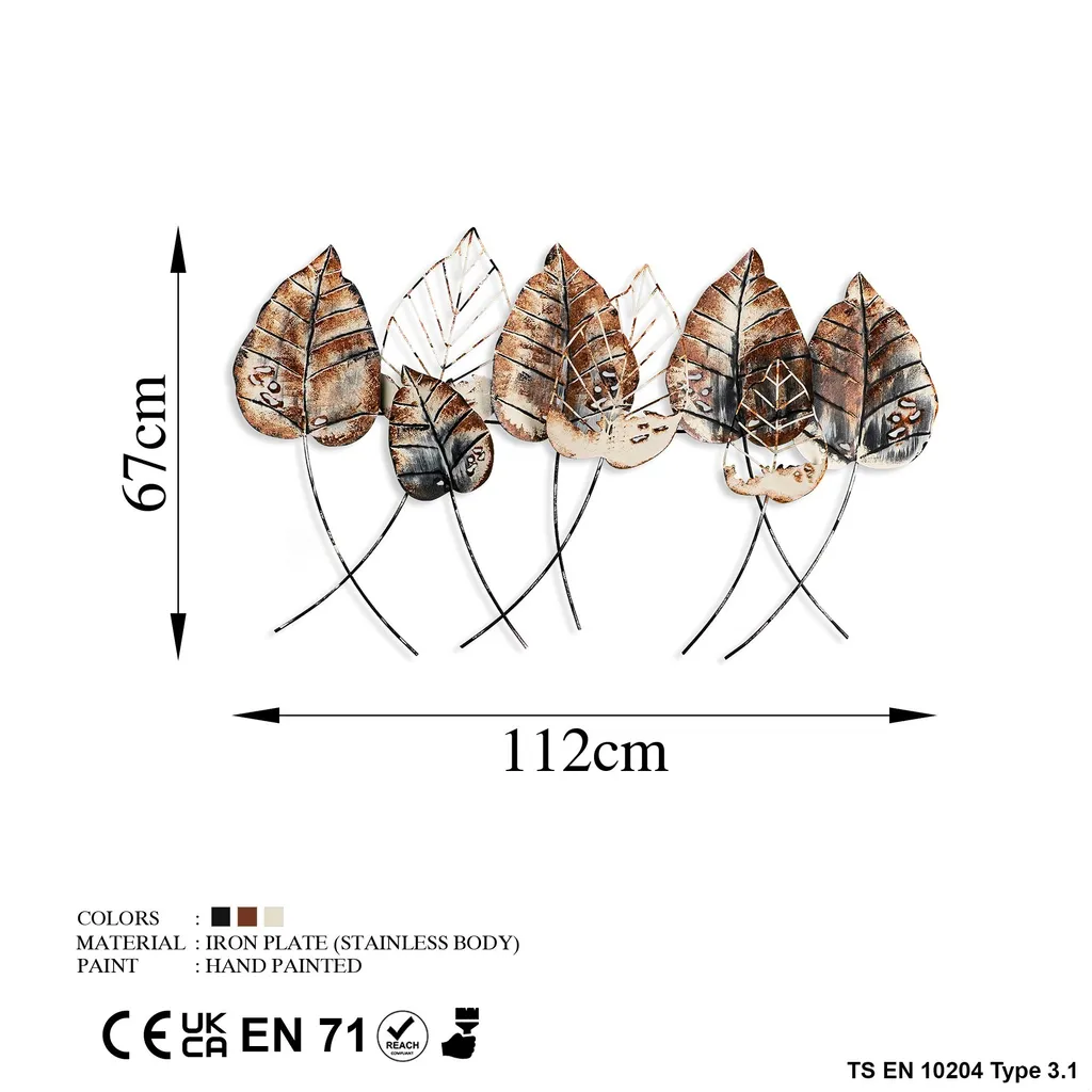 Wallity Casting Leaf 2 décoration murale métal multicolore 67x112cm - 8