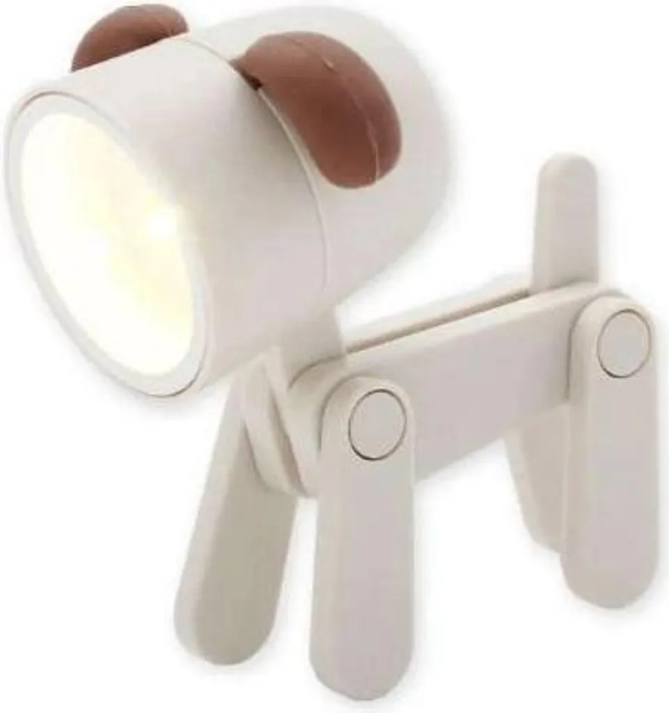 Winkee - Simpatica mini lampada da lettura per cani - Lampada da lettura per bambini a LED, lampada notturna portatile per la stanza dei bambini, regalo per ragazze e ragazzi, ricaricabile, compagna di avventure di lettura