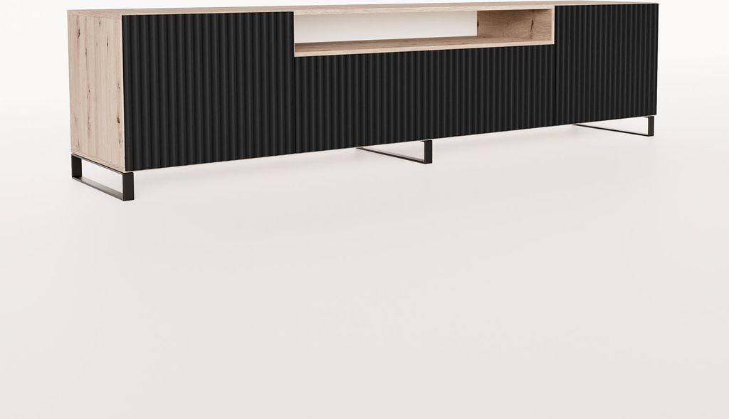 MEBLINI TV-Schrank 200cm Lang - Fernsehschrank - TV Lowboard Industrial - Unterschrank für Fernseher - TV-Unterschrank - TV-Schrank - NOEMI - 200x...