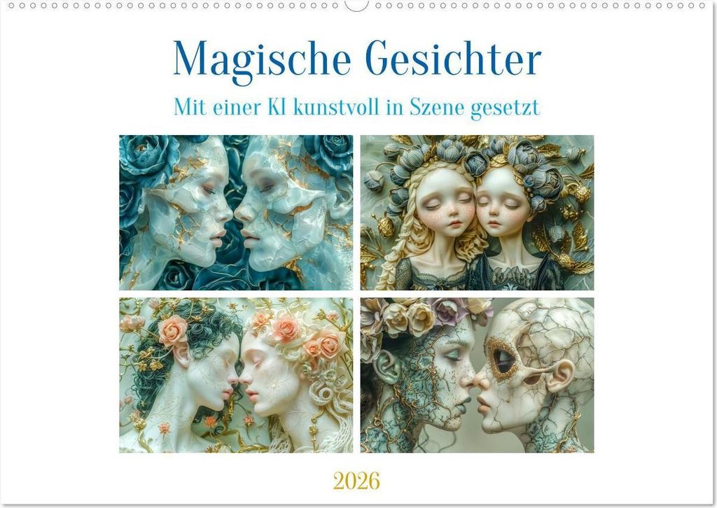 Magische Gesichter (Wandkalender 2026 DIN A2 quer), CALVENDO Monatskalender