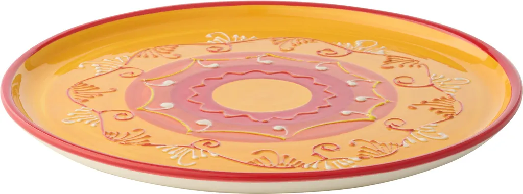 Assiette J-Line céramique durable rouge - Fini anti-rayures pour table