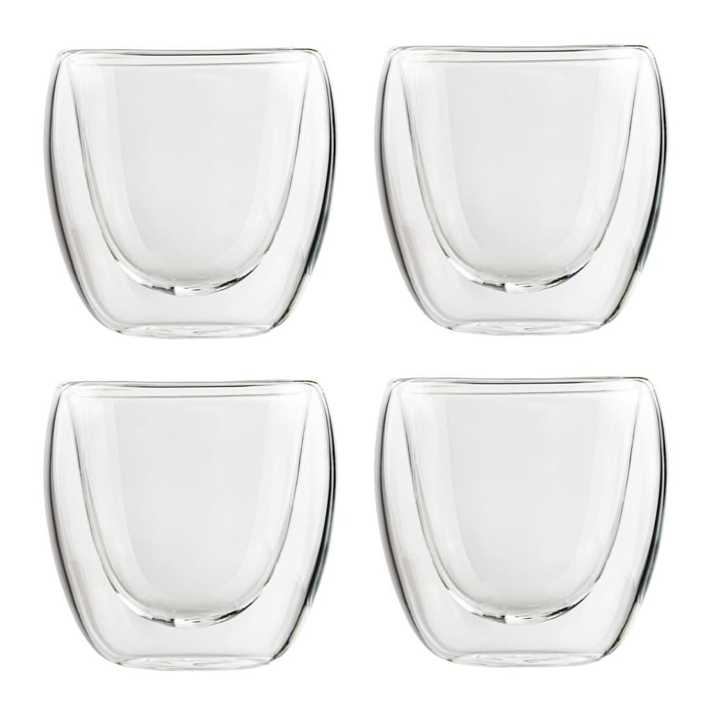 HI Espressotassen 4 Stk. Doppelwandig 80 ml Transparent