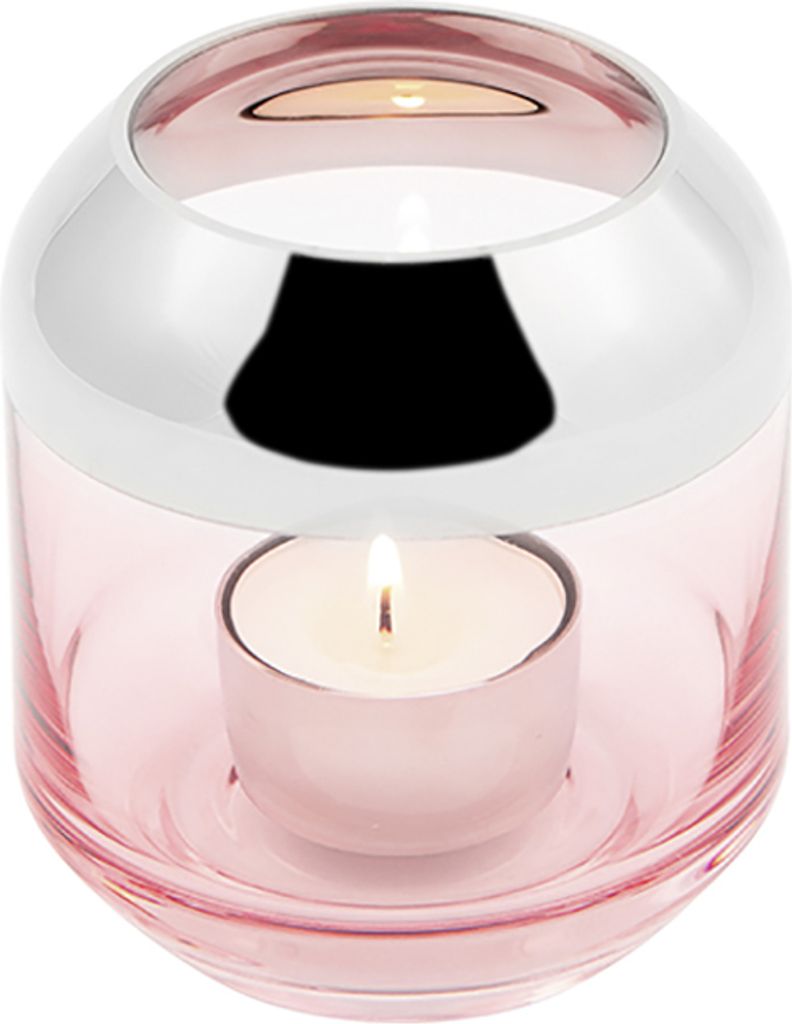 Fink SMILLA, Teelichthalter, Vase, Glas, Silberfolie, Produktbild 
