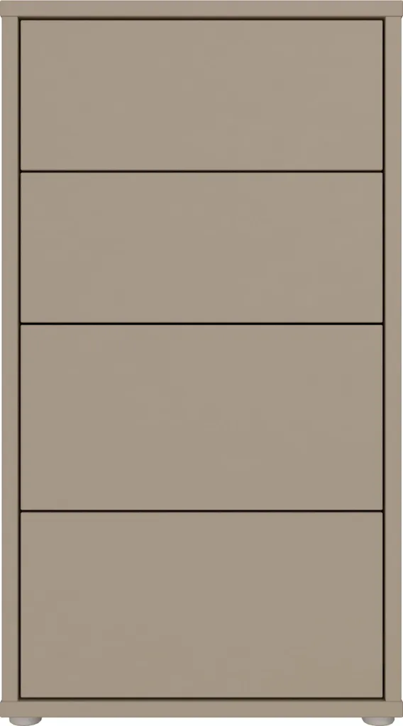 Rangement Gain de Place : Petite Commode Taupe ALICE SPRINGS 5 Tiroirs