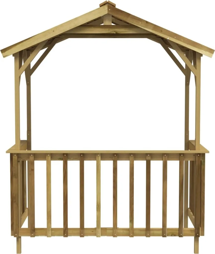 Toit de Protection pour Barbecue en Bois de Pin 163x93x210 cm Extérieur - 5