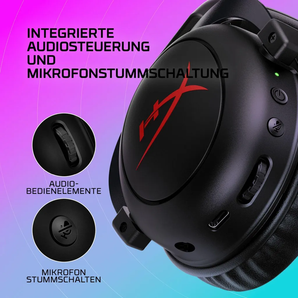 Set Gaming Professionale: HyperX Cloud II Core Wireless Black - 7