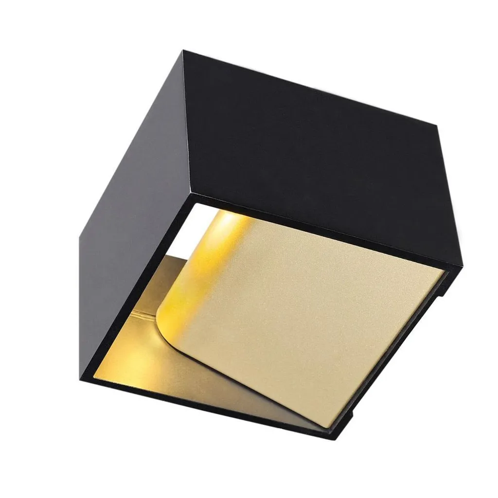 Logs In LED Wall Light 5W 3000K | Minimal Design Nero e Oro Ottone - 4