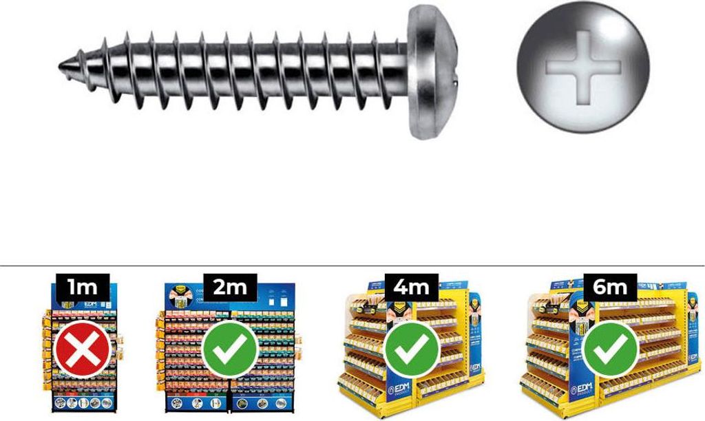 Schachtel mit 250 Stück, Rundkopf-Schrauben Philips DIN/Ref 7981, 4,2x38, verzinkt, Celo