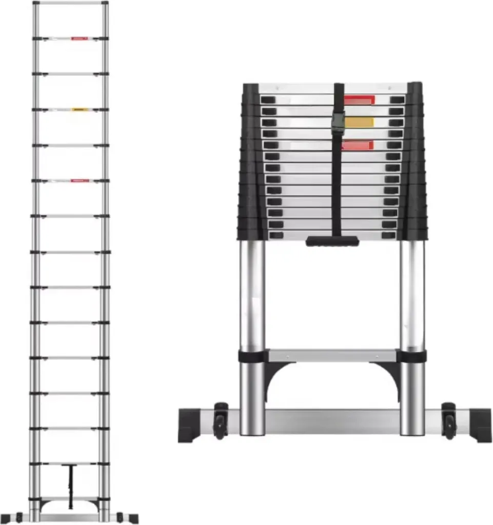 Échelle télescopique Tavien 3,2 m en acier inoxydable norme EN131 robuste