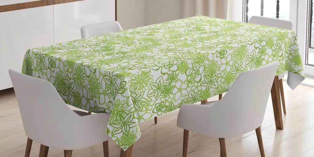 Abakuhaus Set Di 4 Tovagliette Americane In Tessuto Lavabile – Verde Lime Con Acquerello – Impermeabili E Antimacchia - 2