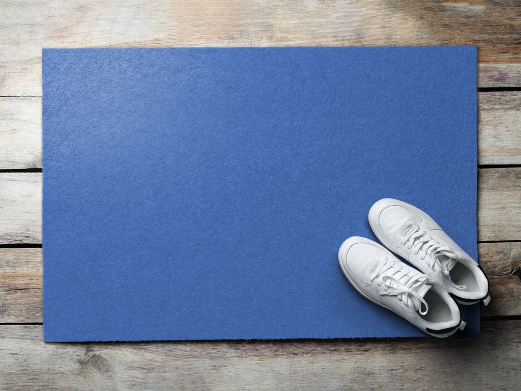 Fußmatte Aussen - Schuhmatte Haustür- Schmutzfangmatte Türvorleger - Outdoor Teppich Schmutzfänger - 90x60 cm - Blaue Tiefe