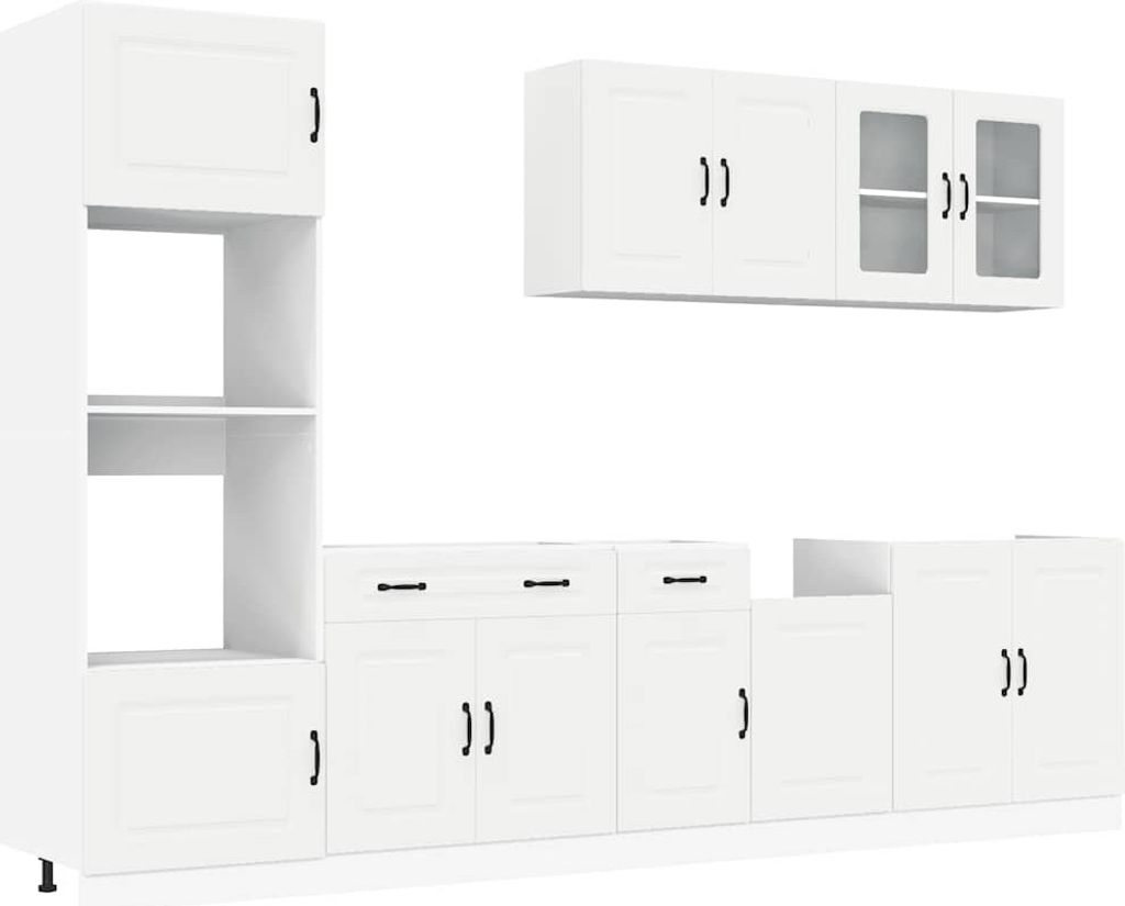 7-tlg. Küchenschrank-Set Kalmar Weiß Holzwerkstoff