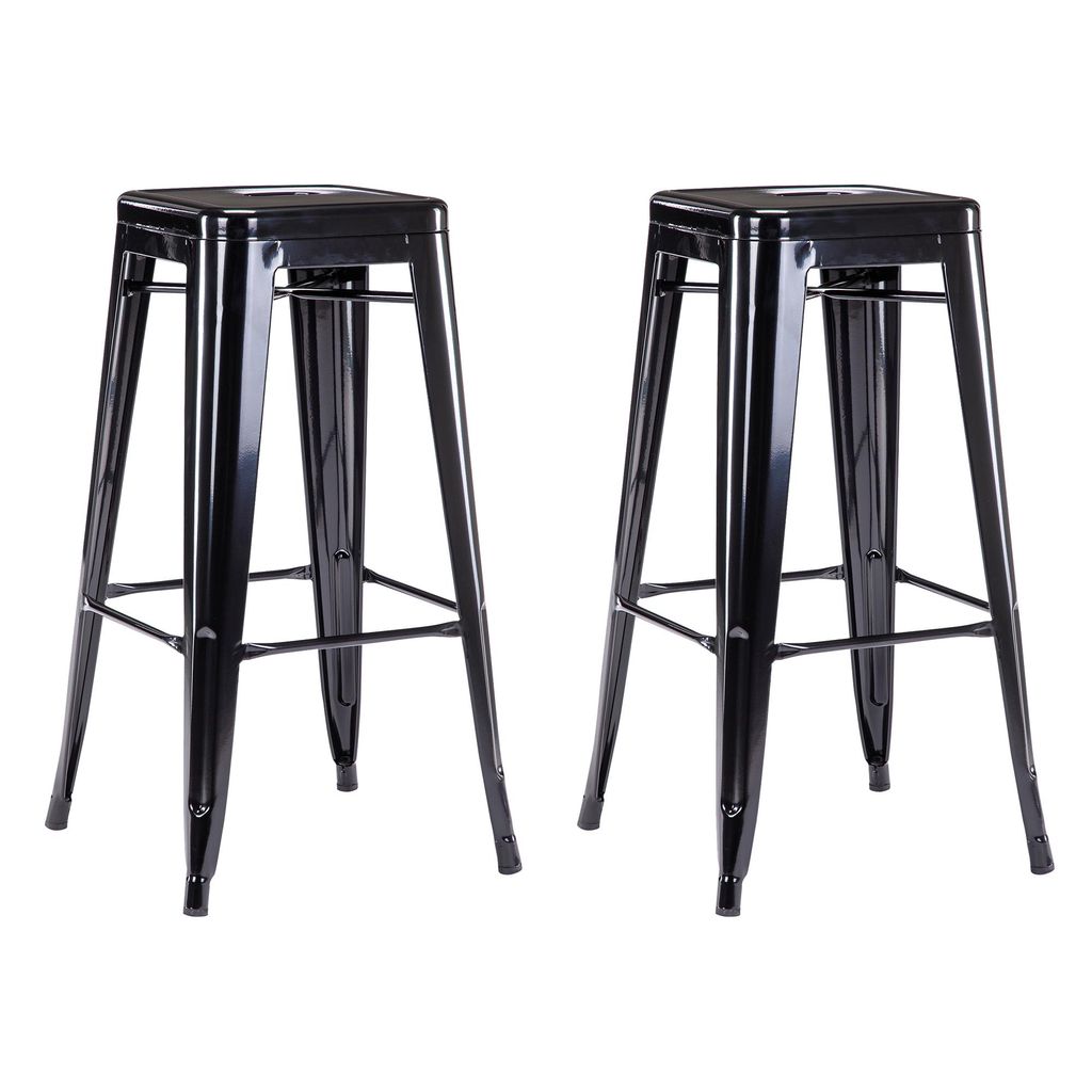 Duhome barkrukken, set van 2, ijzeren barstoelen, zithoogte Productafbeelding 