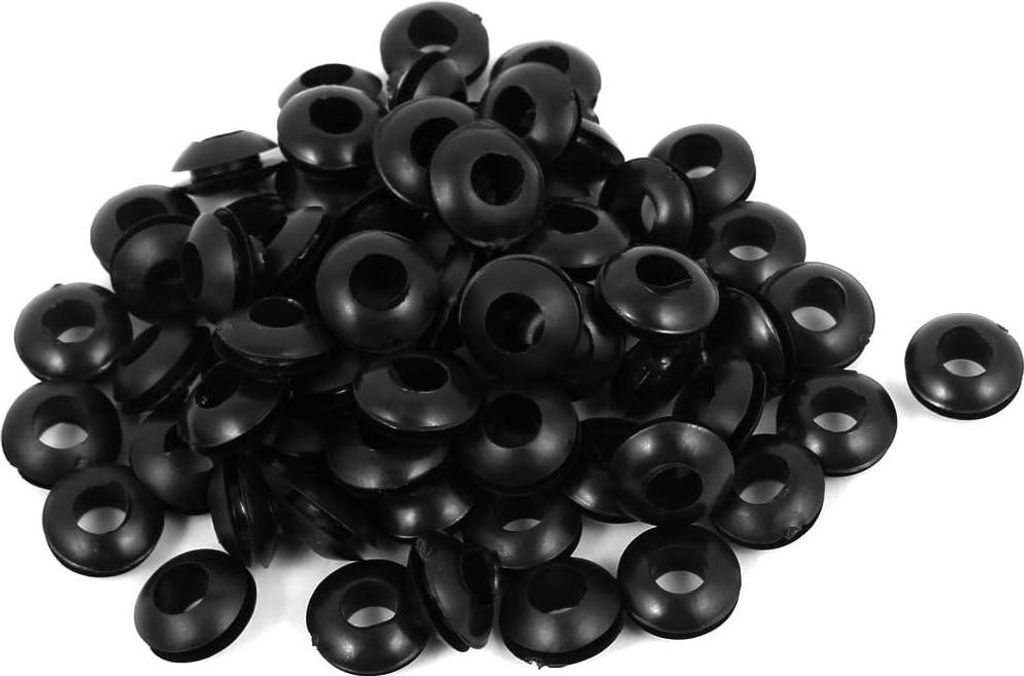 Bar Elektrischer Kabelschutz Kabeldurchführungen 6mm Innendurchmesser 68 Stück Schwarz