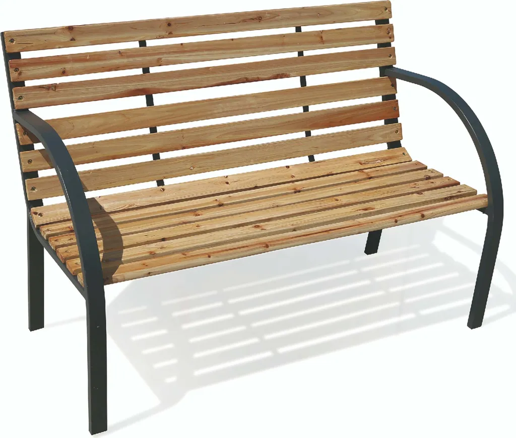 Aménagez votre terrasse avec ce banc en fer et bois 120cm détente jardin