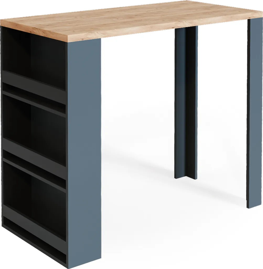 Table de bar Vicco Chêne 57x117 cm - Mange-debout élégant Modèle 34835