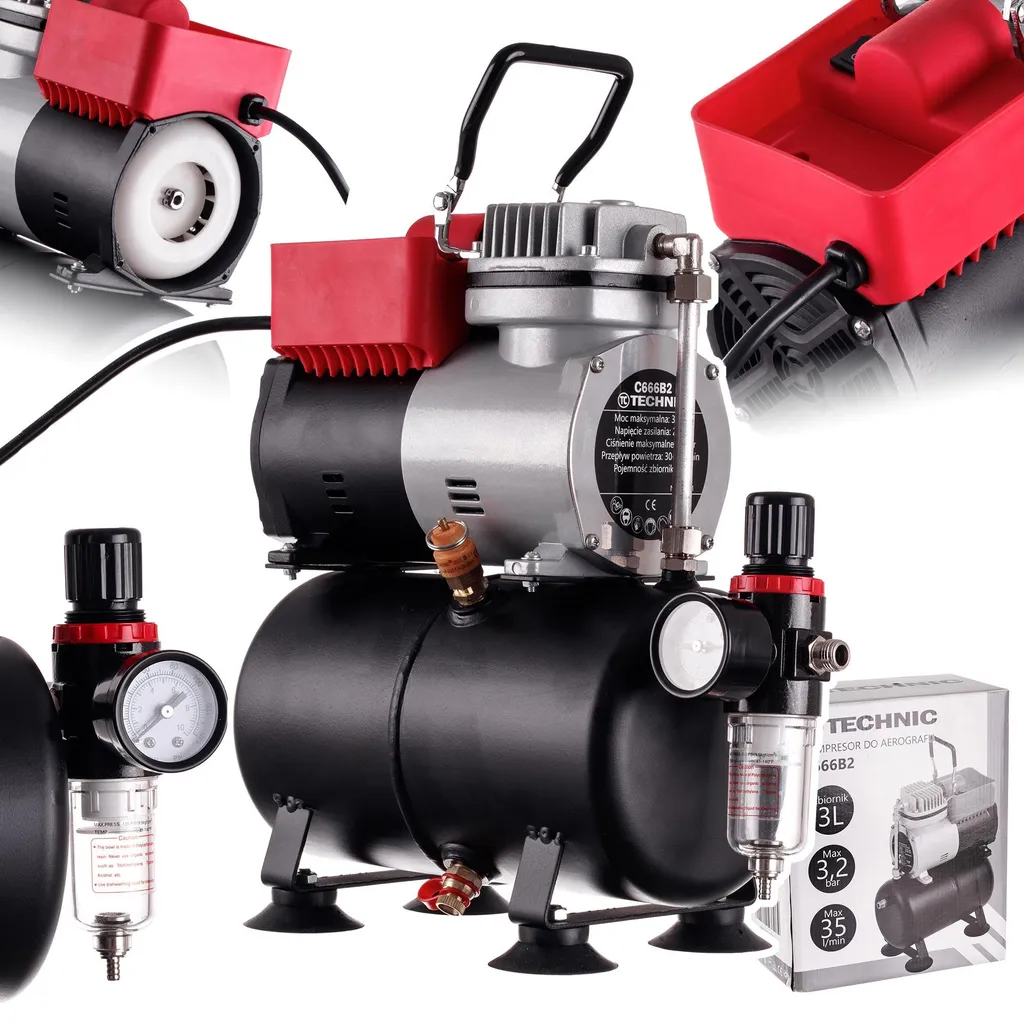 Compresseur aérographe TC Technic 666B2 avec réservoir 3L Efficient