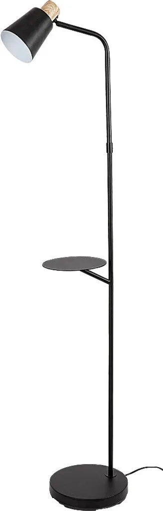 Optimisez votre espace avec ce lampadaire étagère noir salon E27