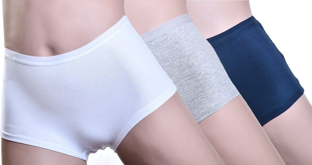 TOKER COLLECTION Hüftpanty Damen Panty, Hipster mit weichem Modal 3er Pack Farbenmix Weiß, Grau, Marine, Größe XXL