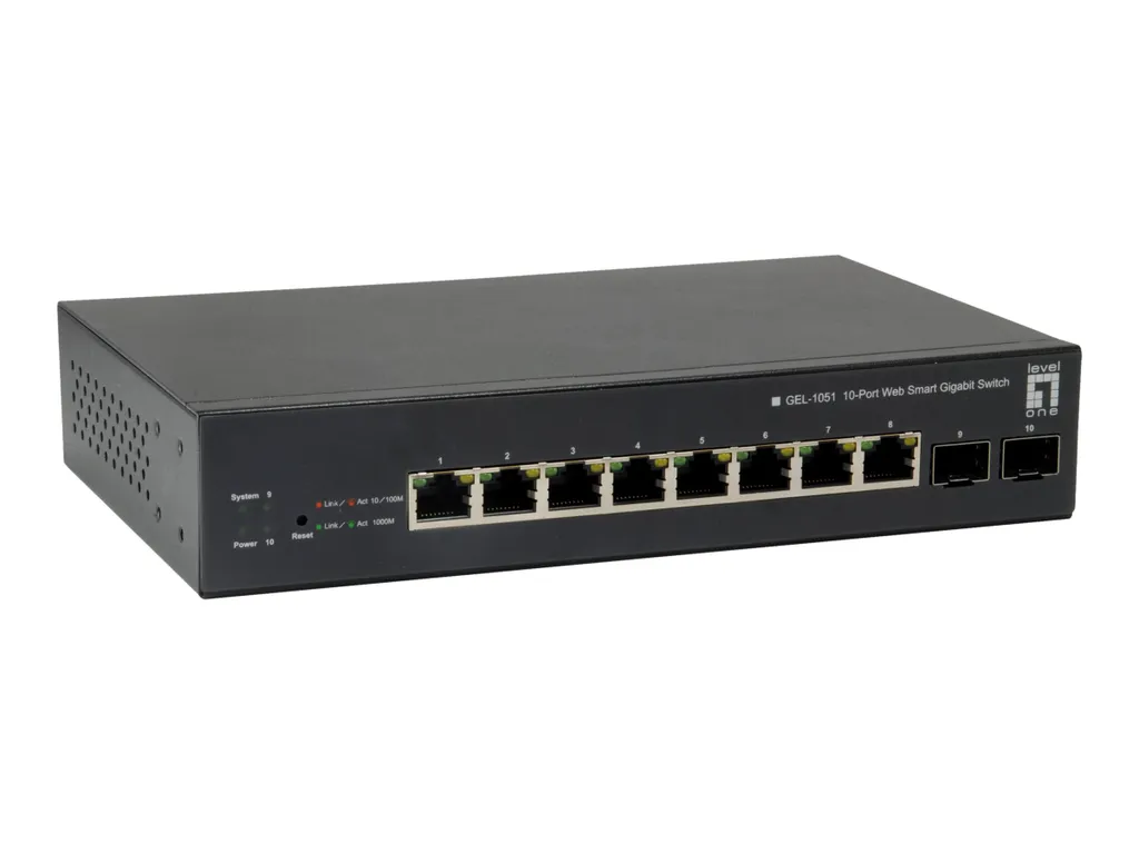 Switch PoE+ 8 Ports Gigabit pour Caméras IP LevelOne GEP-1051 Smart