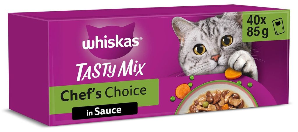 WHISKAS TASTY MIX Nassfutter in Sauce für Katzen 40 x 85g Produktbild 