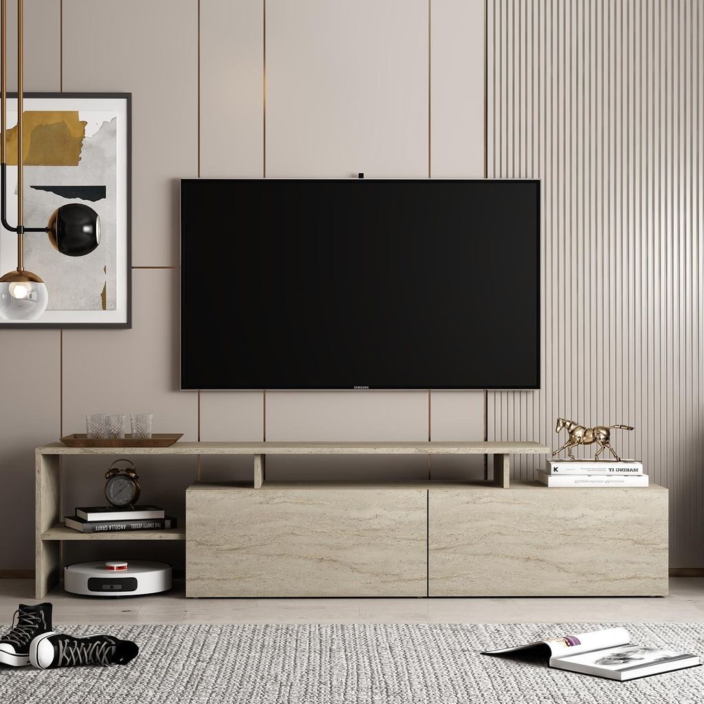 HOMIDEA DUX : Meuble TV bas, meuble TV, meuble mural avec 2 Image du produit 