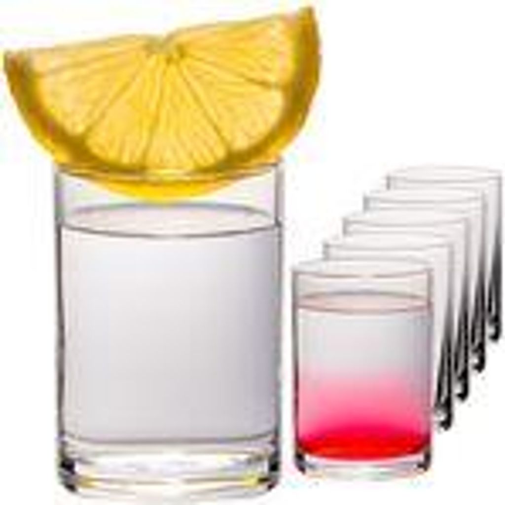 PLATINUX Shotgläser Set 6 Stück – Schnapsgläser 60ml klar – stabile zylindrische Form mit dickem Boden 6cl – Glas transparent, spülmaschi...
