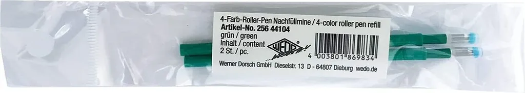 Mine à gel verte WEDO 44104 écriture fluide pour stylo 4 couleurs