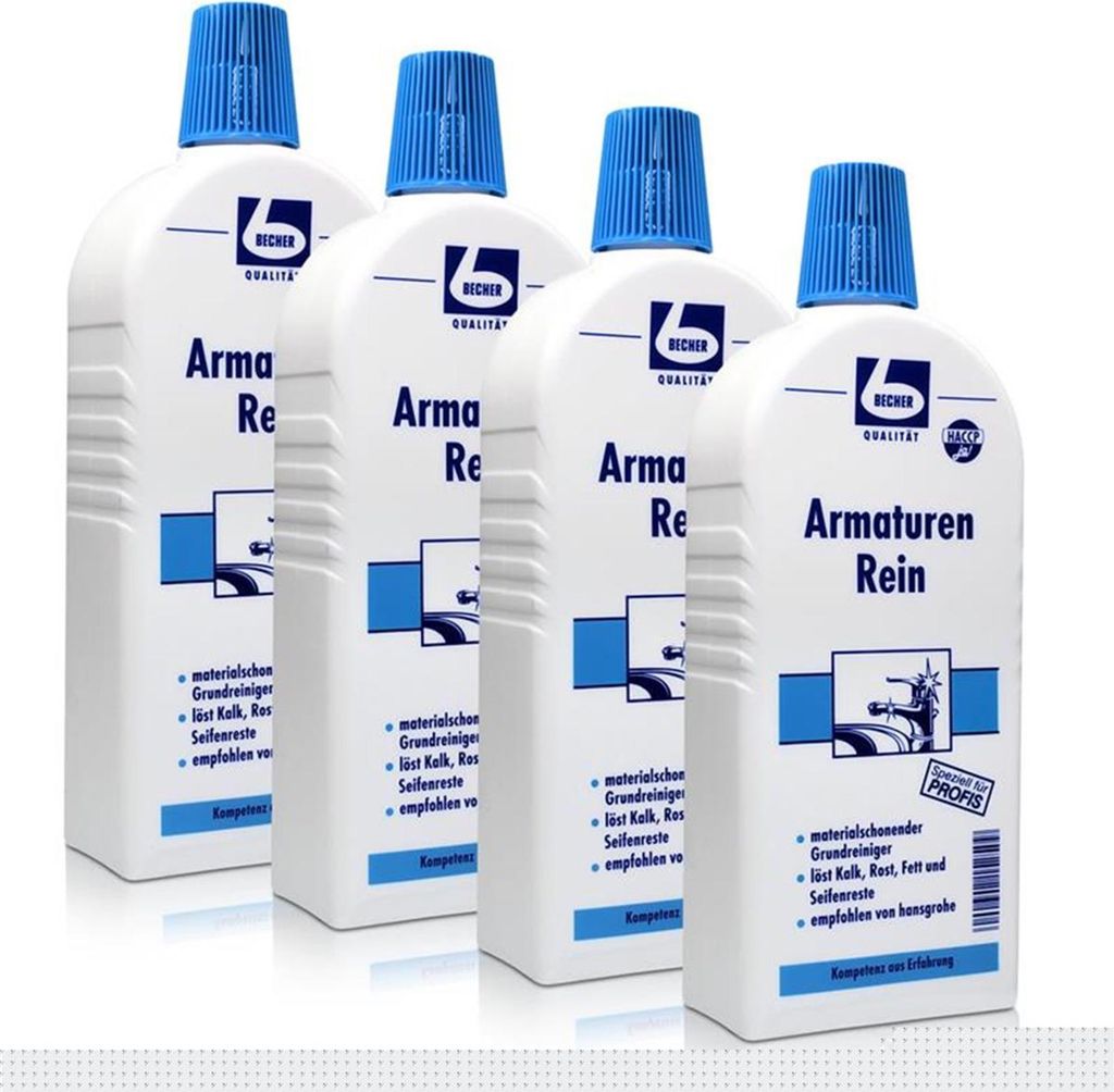 Dr. Becher Armaturen Rein 500ml löst Kalk Rost Fett und Seifenreste (4er Pack)