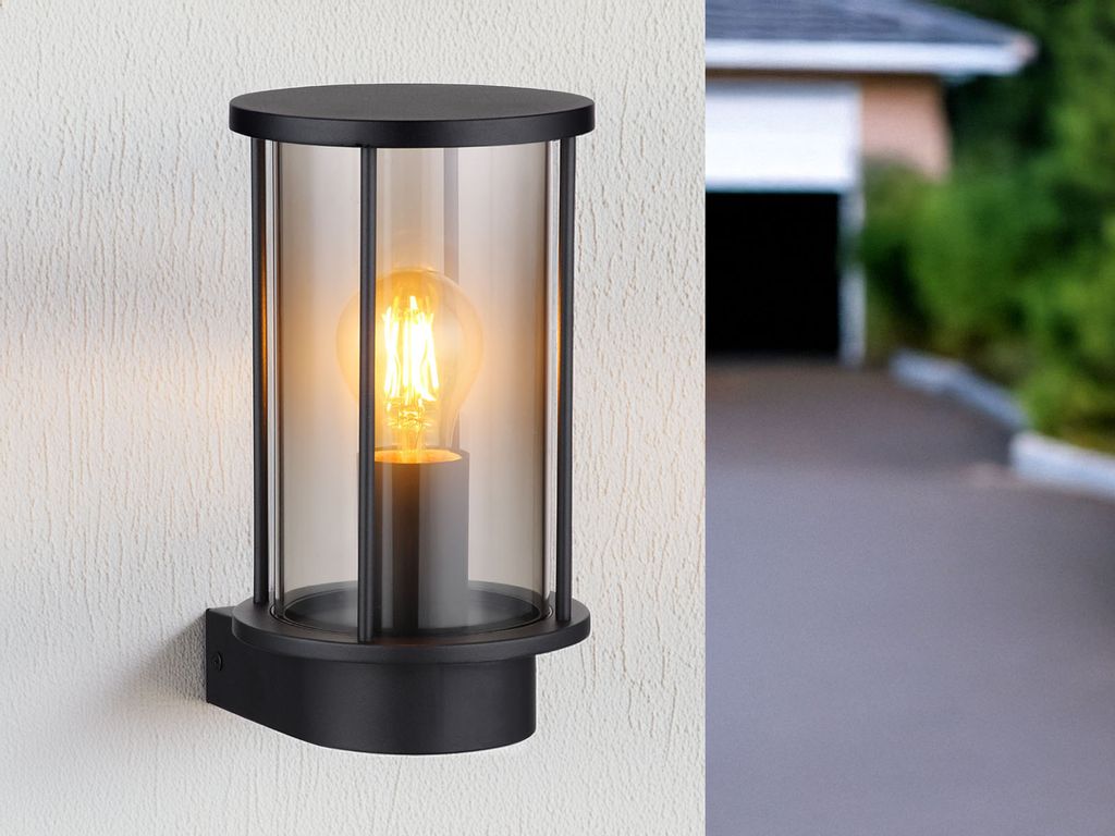 Globo Lighting Außenleuchte Edelstahl schwarz matt, 1x E27 Produktbild 