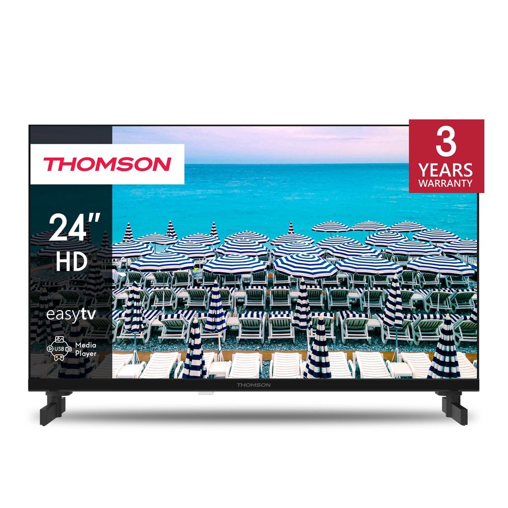 Thomson 24 Zoll (60 cm) LED HD Easy TV - Kein Smart, USB, HDMI, Triple-Tuner, AV IN, CI+, Panel - 24HD2S13