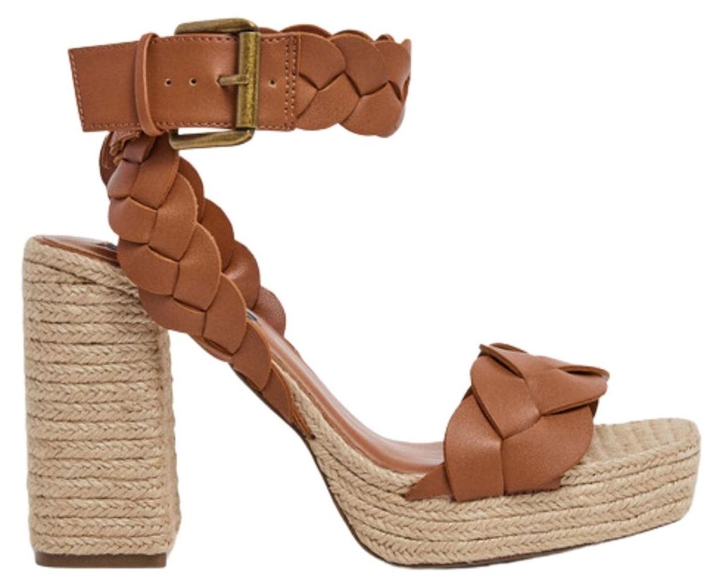 Damen-Sandalen Pepe Jeans Braid auf einem Blockabsatz, braun 36