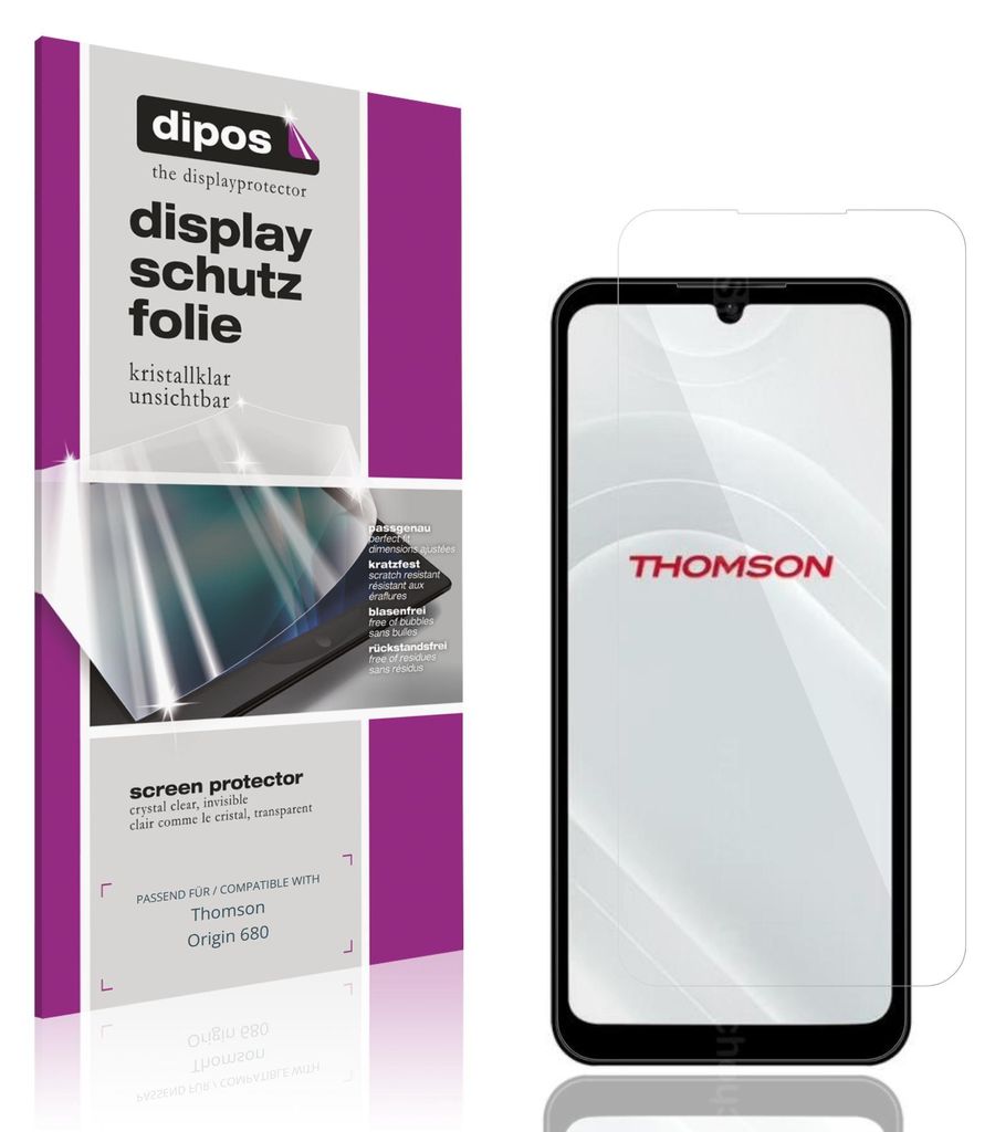 4x Schutzfolie für Thomson Origin 680 klar Displayschutzfolie Folie Display Schutz dipos