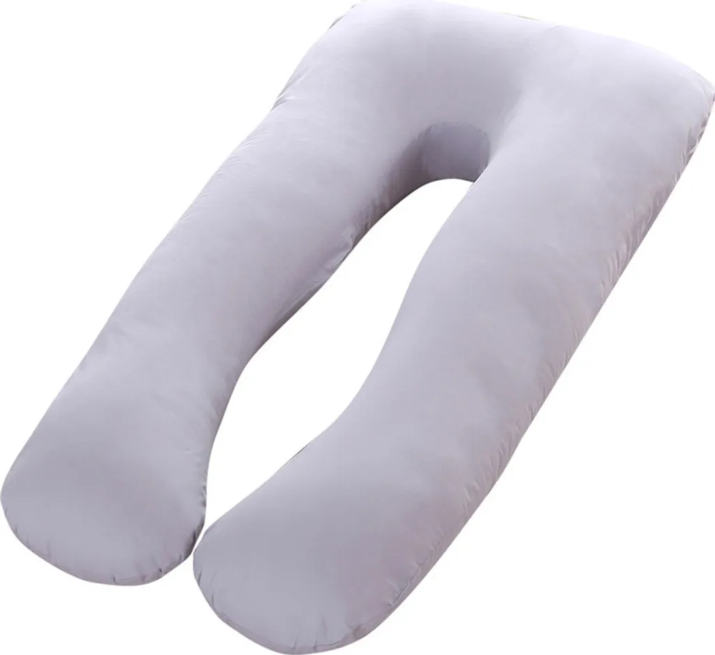 Coussin de grossesse en forme de U - Oreiller maternité gris clair