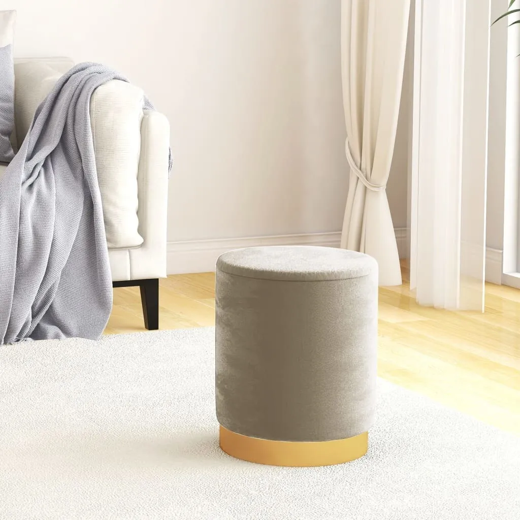 Sgabello Velluto Grigio Scuro 31x37 cm - Pouf Design Moderno Arredo