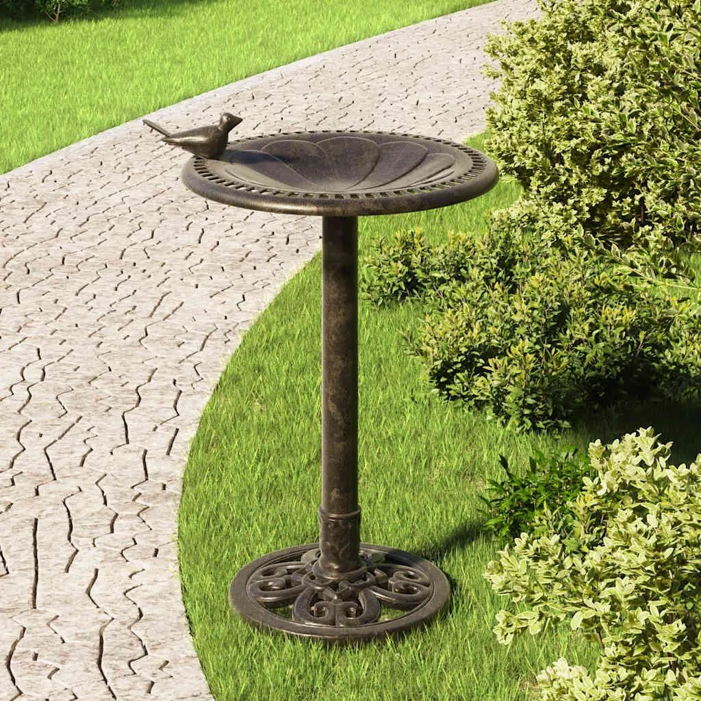 Bain d'Oiseaux en Plastique Effet Bronze Incassable et Facile à Nettoyer