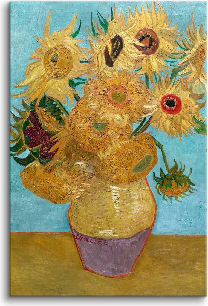 Sonnenblumen I Reproduktion Gemälde Vincent Van Gogh Leinwandbilder 80x120 cm