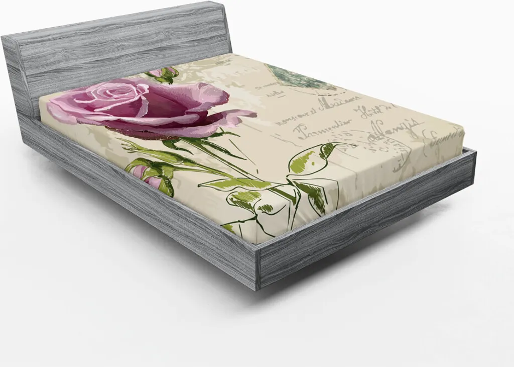 Drap-housse 180x200 cm Rénovez votre Literie avec des Motifs Roses Tendres