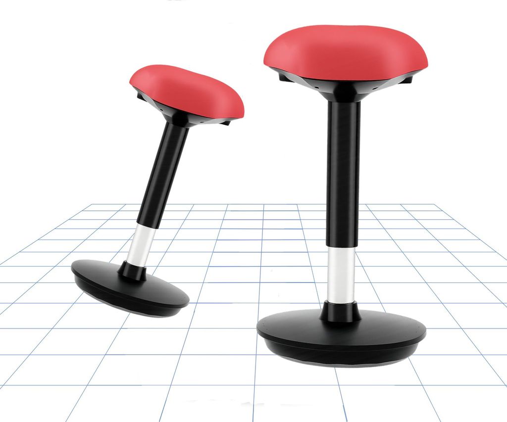 FLEXISPOT 2er Set Ergonomischer Arbeitshocker – Höhenverstellbare Stehhilfe, 360° drehbar, Bürohocker – Schreibtischhocker – Sitz-Steh-Hoc...