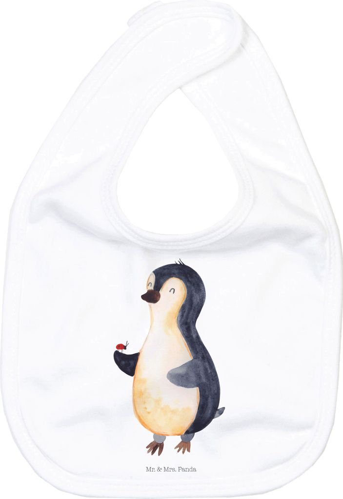 Mr. & Mrs. Panda Sabberlätzchen Pinguin Marienkäfer - Weiß - Geschenk, Lätzchen, Kleine Wunder, Glück, Für Babys, Kinderlätzchen, Babylätzc...