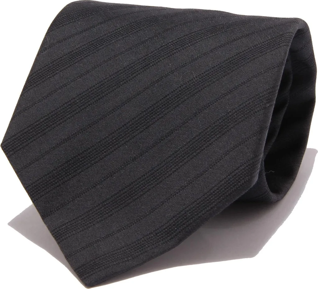 Cravate en soie 9036W Messori gris foncé et noir pour homme élégant