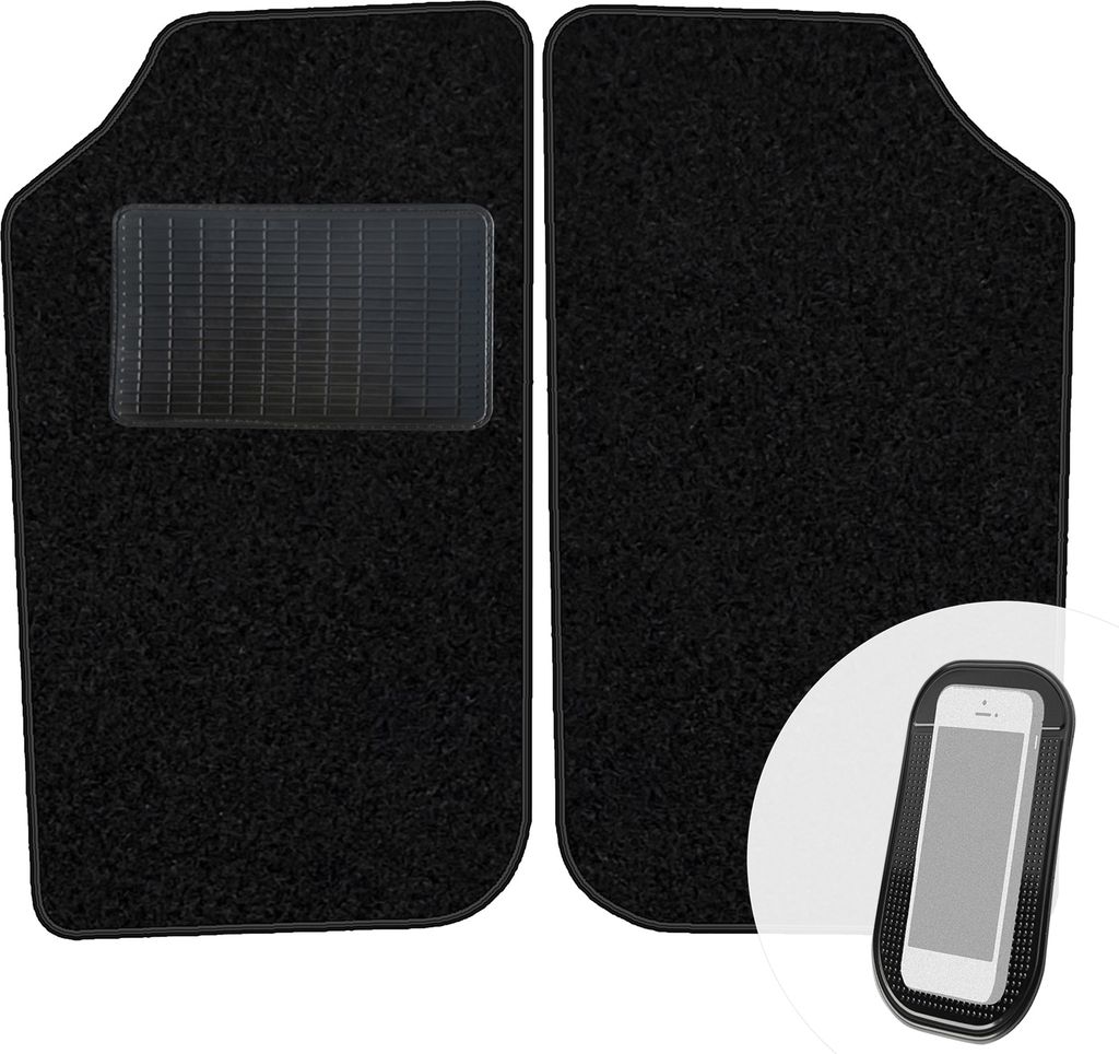 moto-MOLTICO Vorne Fußmatten Auto Velours Autoteppiche Schwarz Automatten Set 2-teilig passend für Peugeot 206 CC 1998-2009