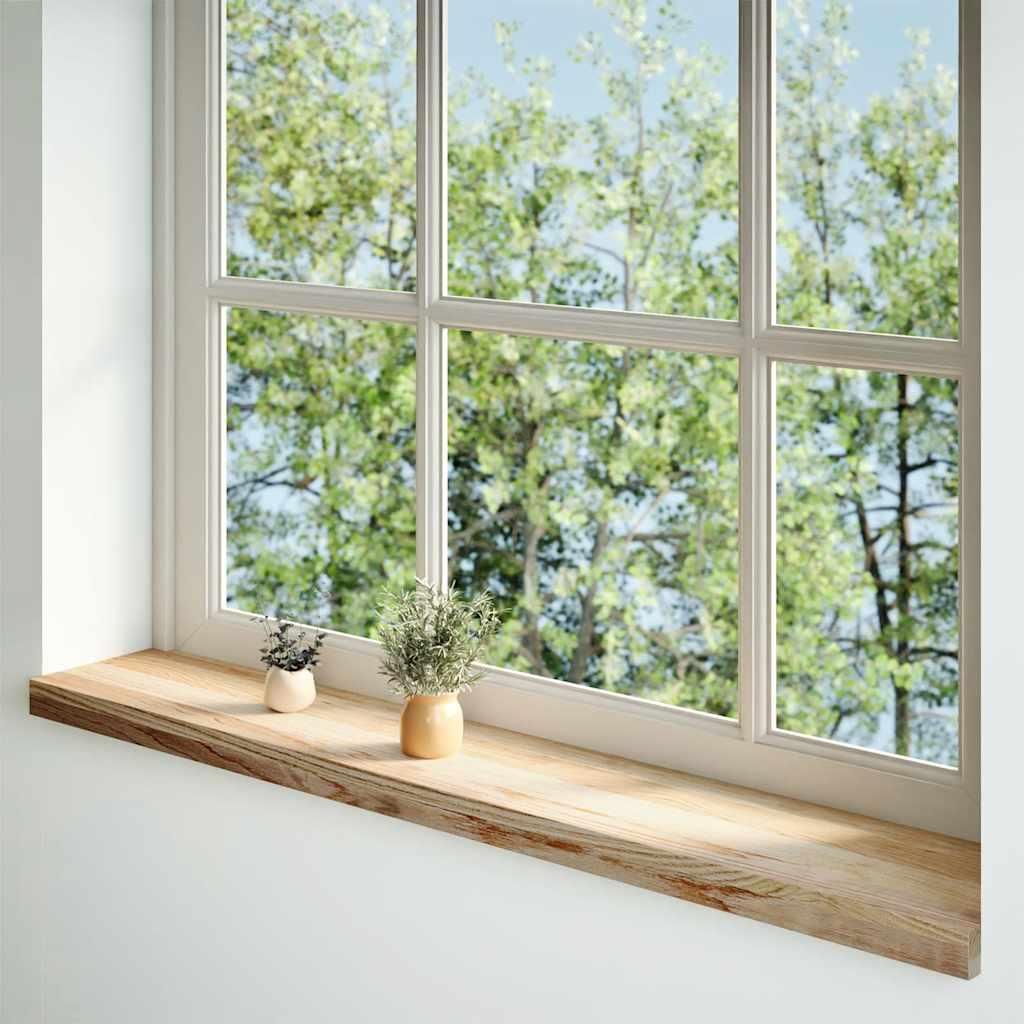 vidaXL Fensterbänke 2 Stk. Unbehandelt 120x20x2 cm Massivholz Eiche