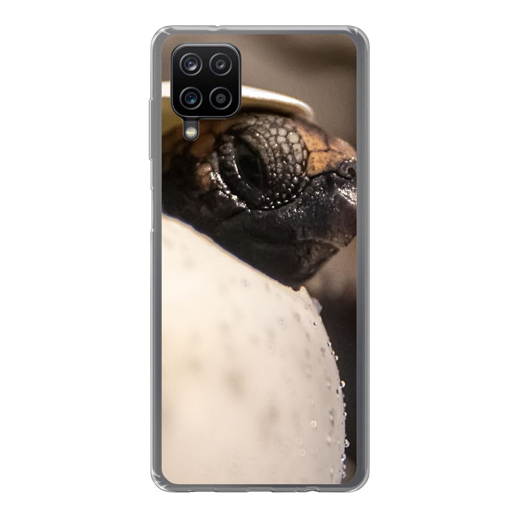 MuchoWow Handyhülle Schutzhülle Hülle für Samsung Galaxy A12 Schildkröte - Baby - Ei Silikon Softcase Handy Hülle - Bild