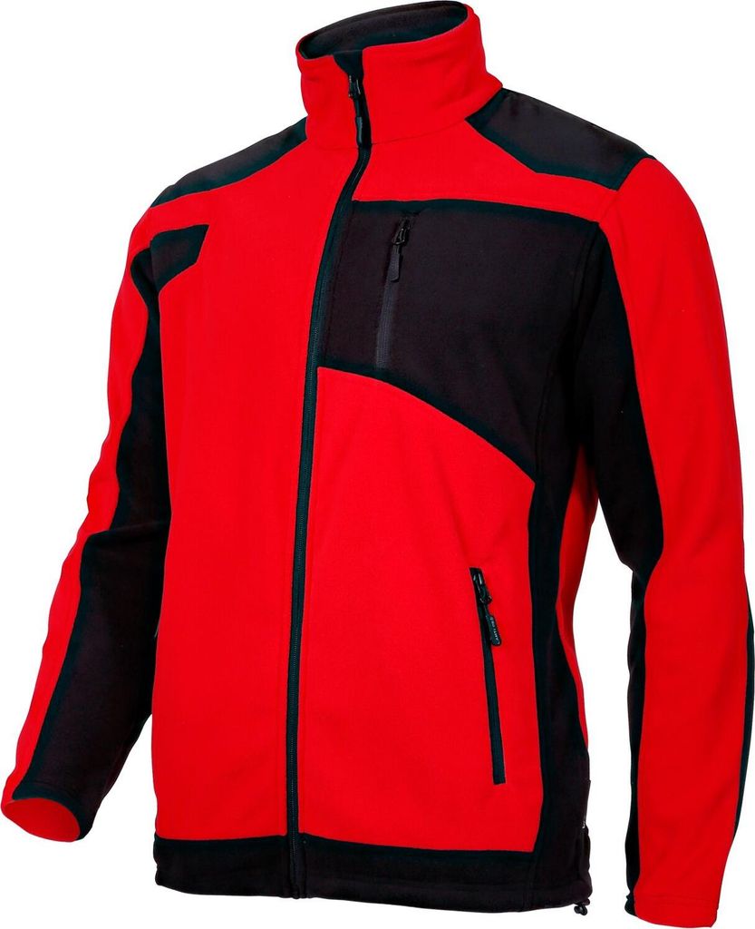 Fleece-Sweatshirt Mit Verstärkungen, Rot-Schwarz, "M", Ce, Lahti