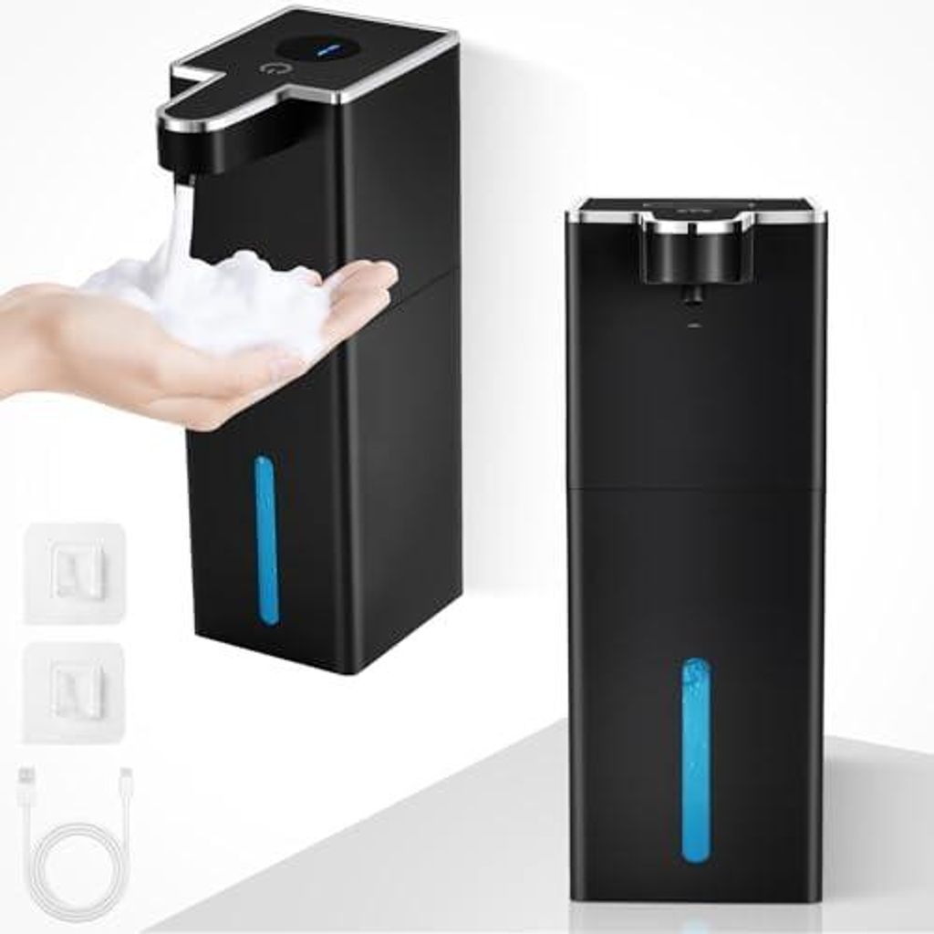 2er-Pack automatische, berührungslose Seifenspender zur Wandmontage, 440 ml Schaumseifenspender mit 4 einstellbaren Dosierungsstufen, sensorgesteu...